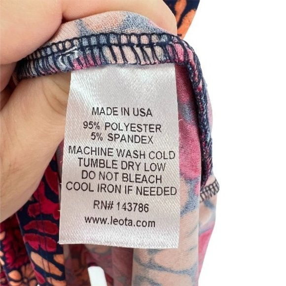 Leota Floral Faux Wrap Dress Red/Black Size PS Surplice V-Neck - Picture 5 of 5